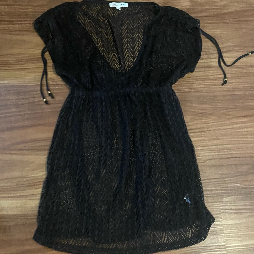 Miken Black Tiered Sundress with Cap Dolman Sleeves